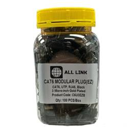 C6U3EZB CAT6 UTP MODULAR PLUG EZ RJ45 BLACK 3 MİCRO-İNCH GOLD PLATED